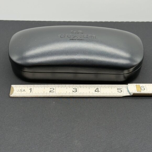 Coach New York Black Hard Clamshell Eyeglasses Case With Cleaning Cloth Small - Picture 3 of 5